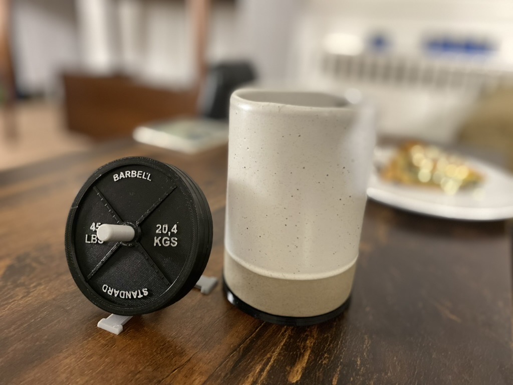 Weight Plate Coasters with Plate Horn Stand