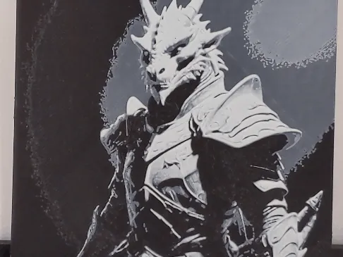 D&D Male Dragonborn Ranger  HueForge Filament Painting (2 Colors)
