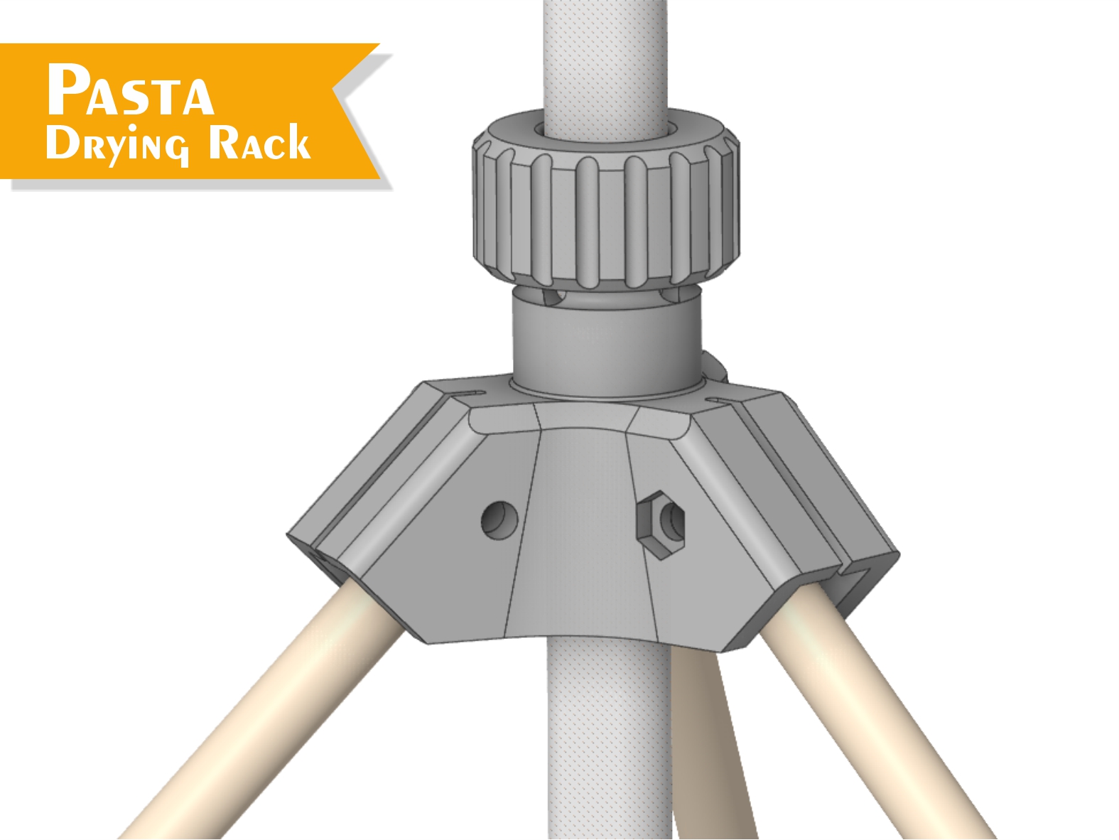 Miniatura 3 do modelo 3D Pasta Drying Rack