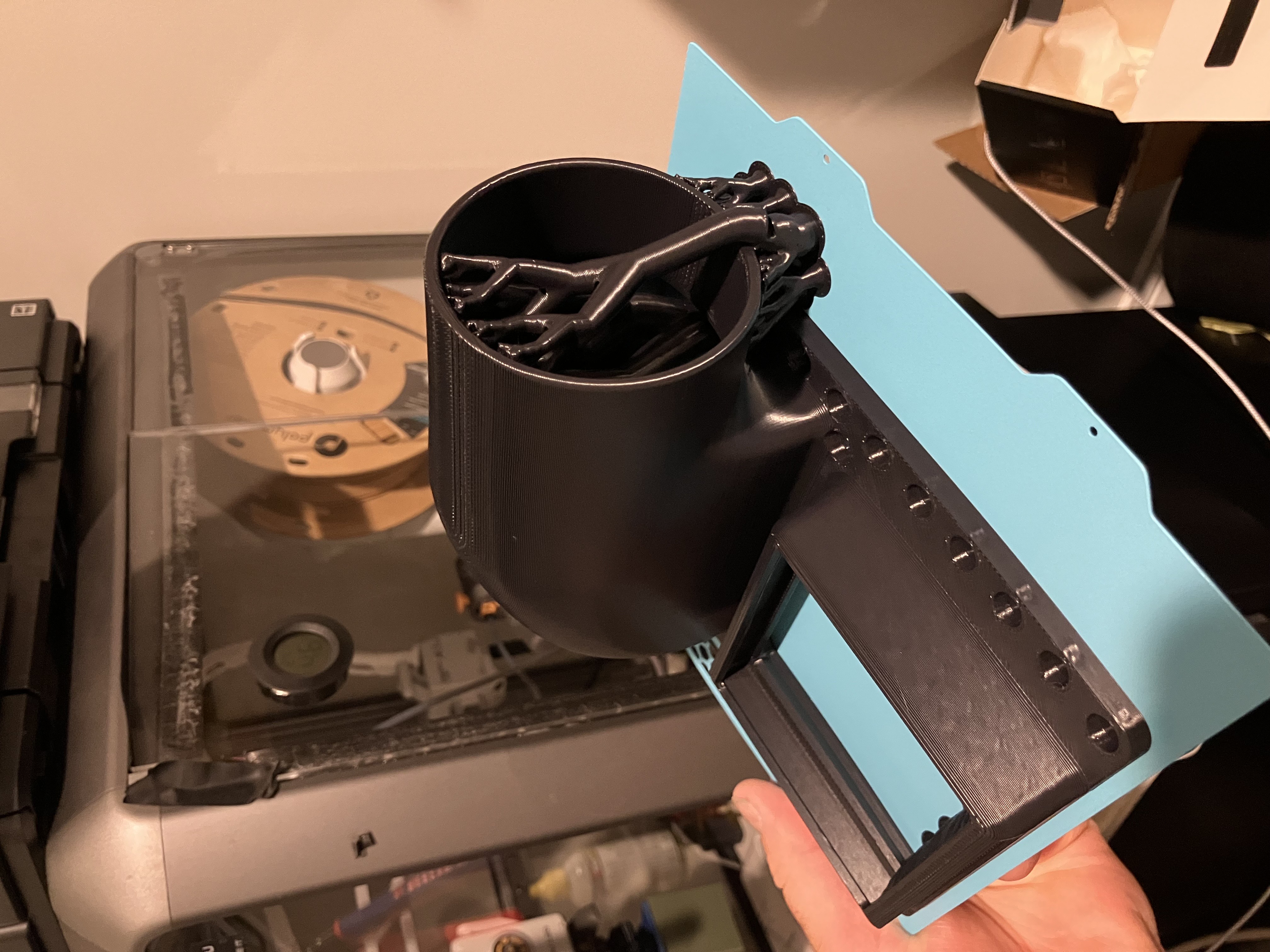 Elegoo Centauri Carbon 90deg Rear Vent Mount w/ and w/o Inlet Dust Filter/Cover for 3” hose — thumbnail 3