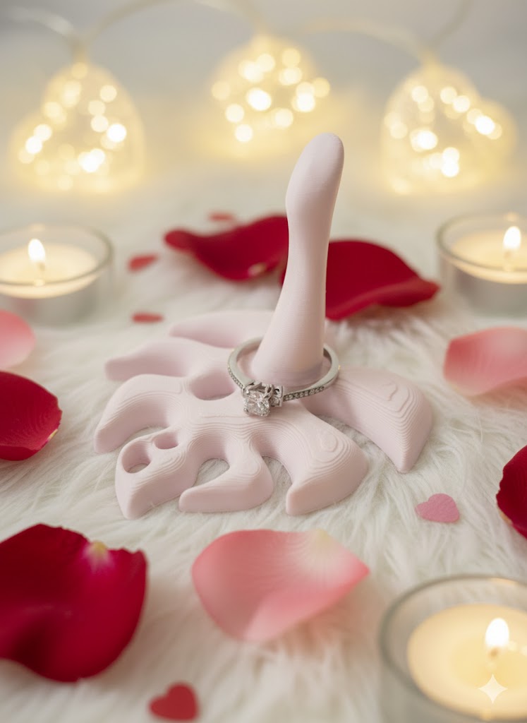 Valentines Day - Ring Holder (No Supports, Print In Place, Single Color)