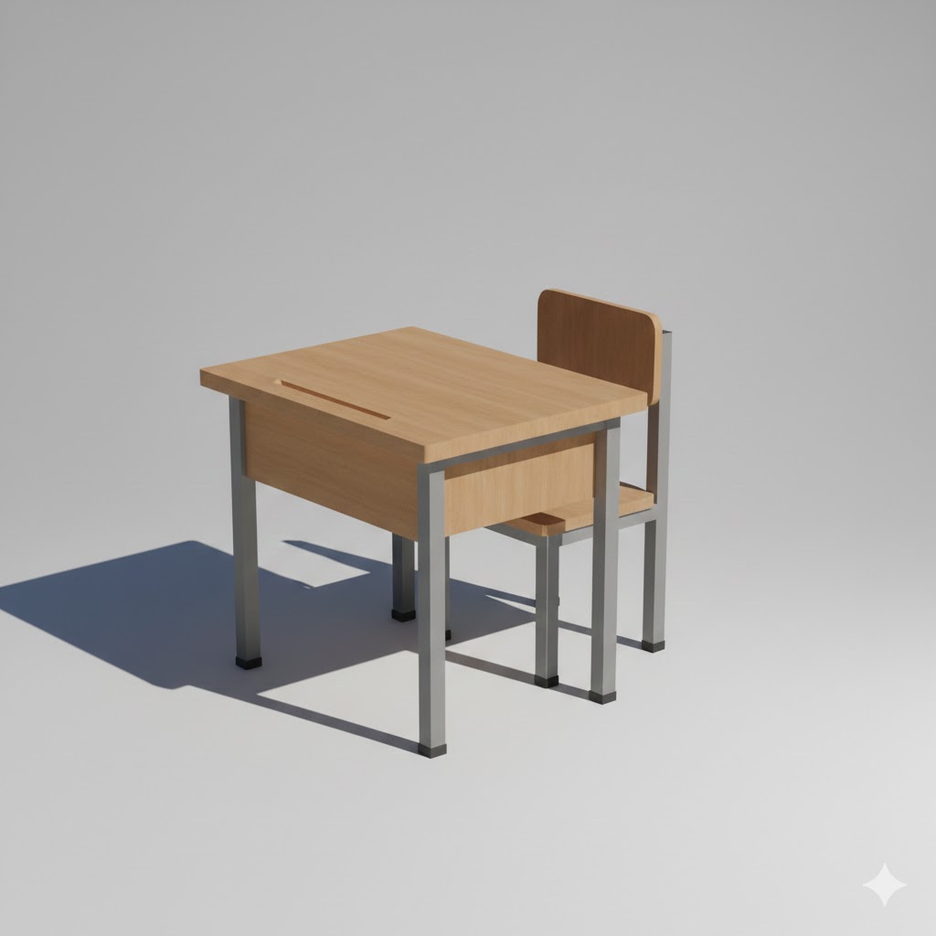 Low Poly School Desk