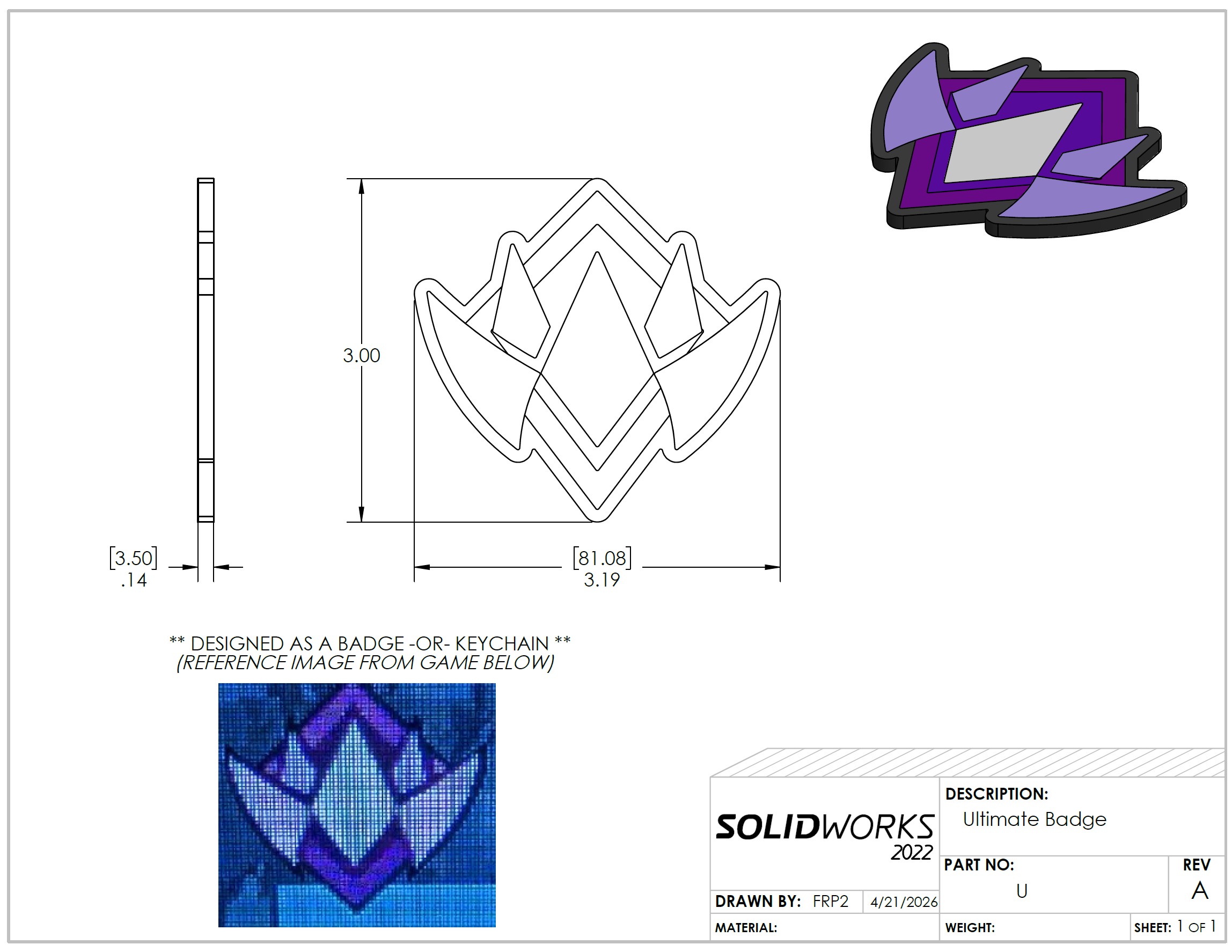 Show Your Rank Fortnite Ultimate Badge -or- Keychain (Multicolor)