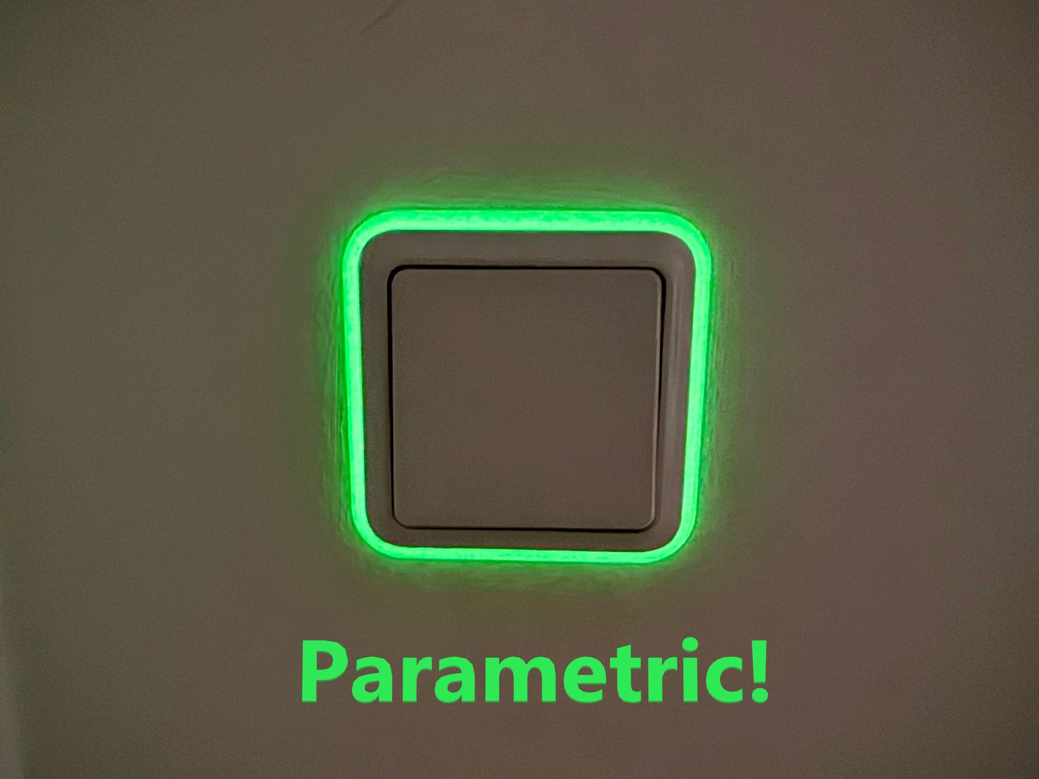 parametric glowing frame for light switch and power outlet (glow in the dark)