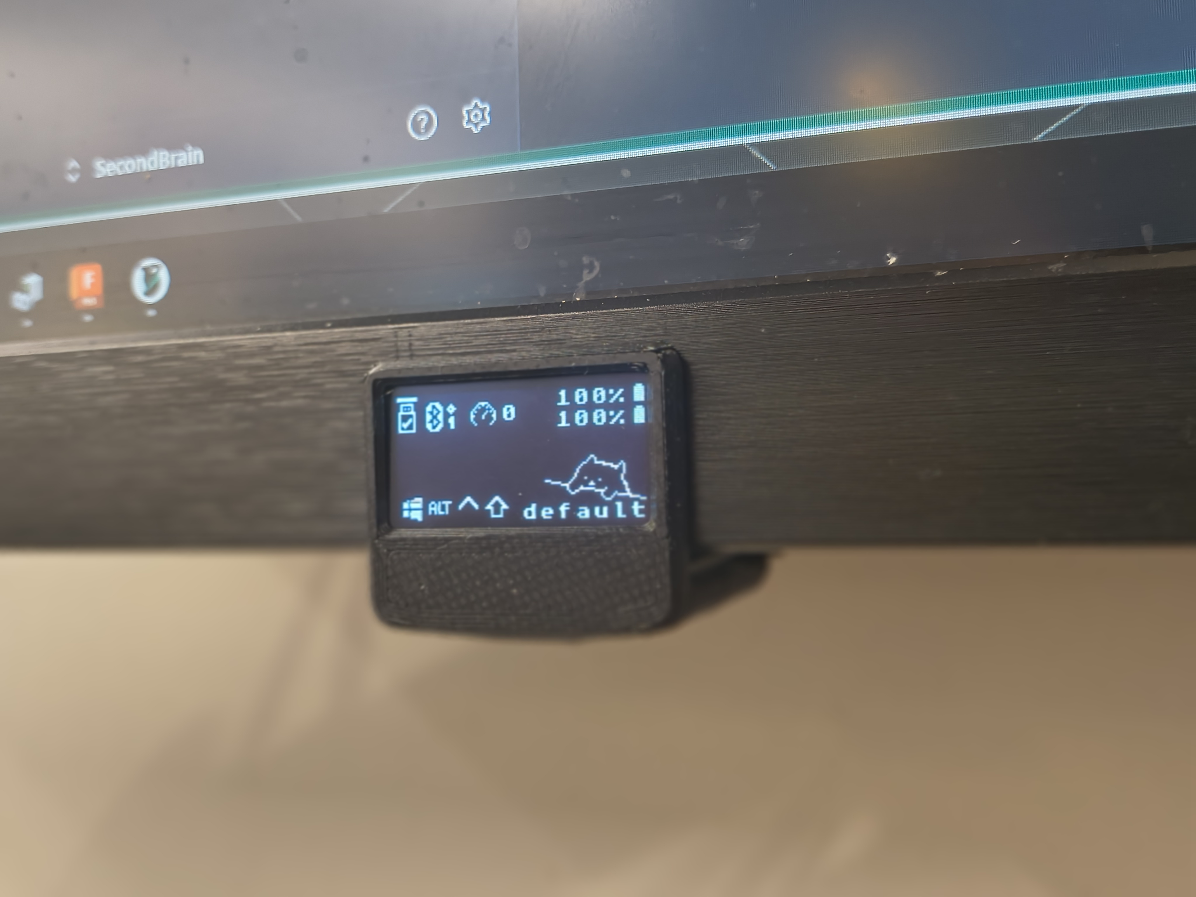 ZMK dongle (under monitor) mount