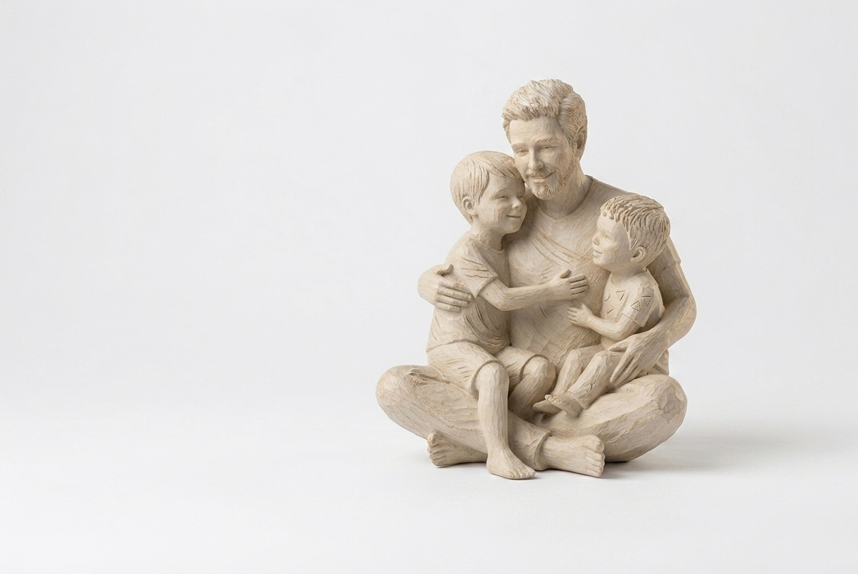Gift for Fathersday - Dad with two Kids (m+m)