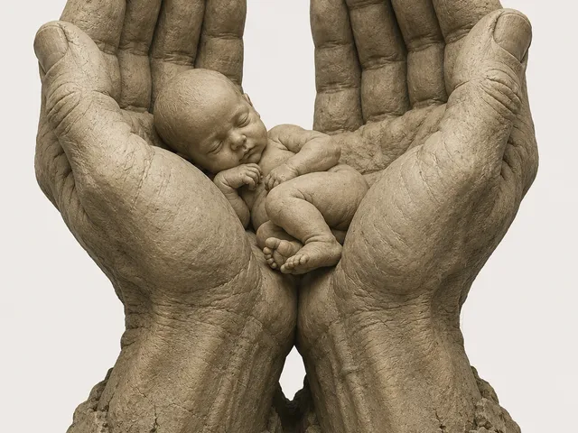 MOTHER'S DAY: BABY IN CUPPED HANDS