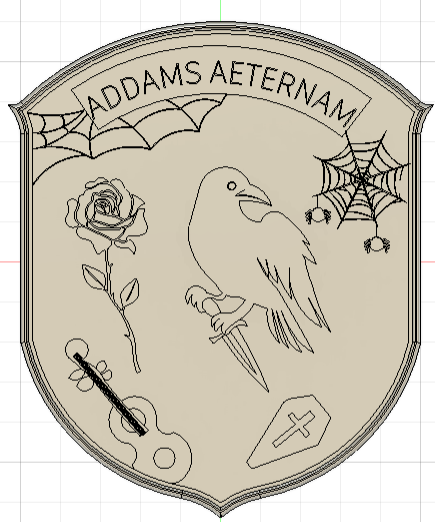 Addams Family Crest - The Raven Rose