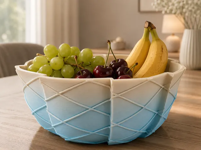 Modern Geometric Fruit Bowl | Free STL & 3MF | No Supports
