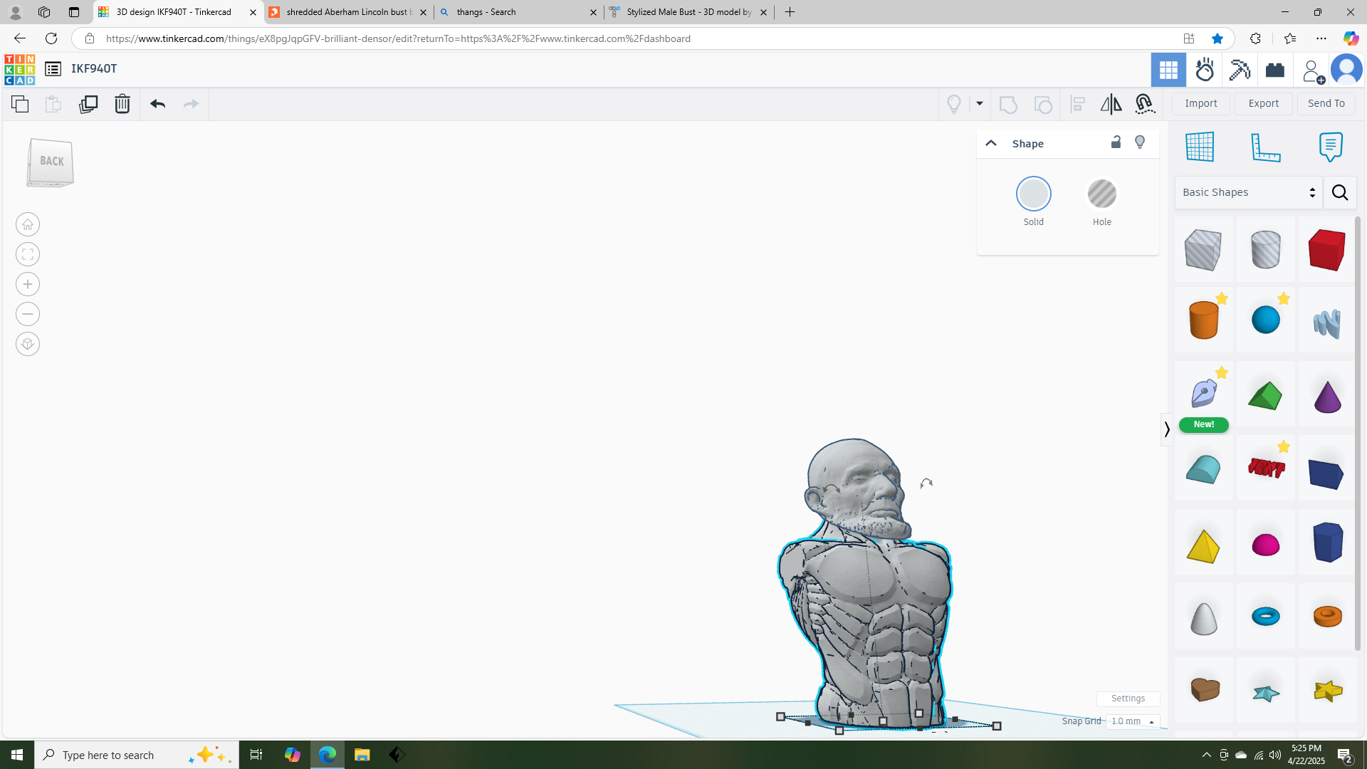 shredded Aberham Lincoln bust *easier to print*