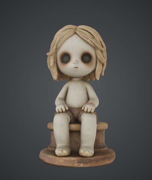 Creepy Doll Child Figurine – Haunted Horror Decorative Display