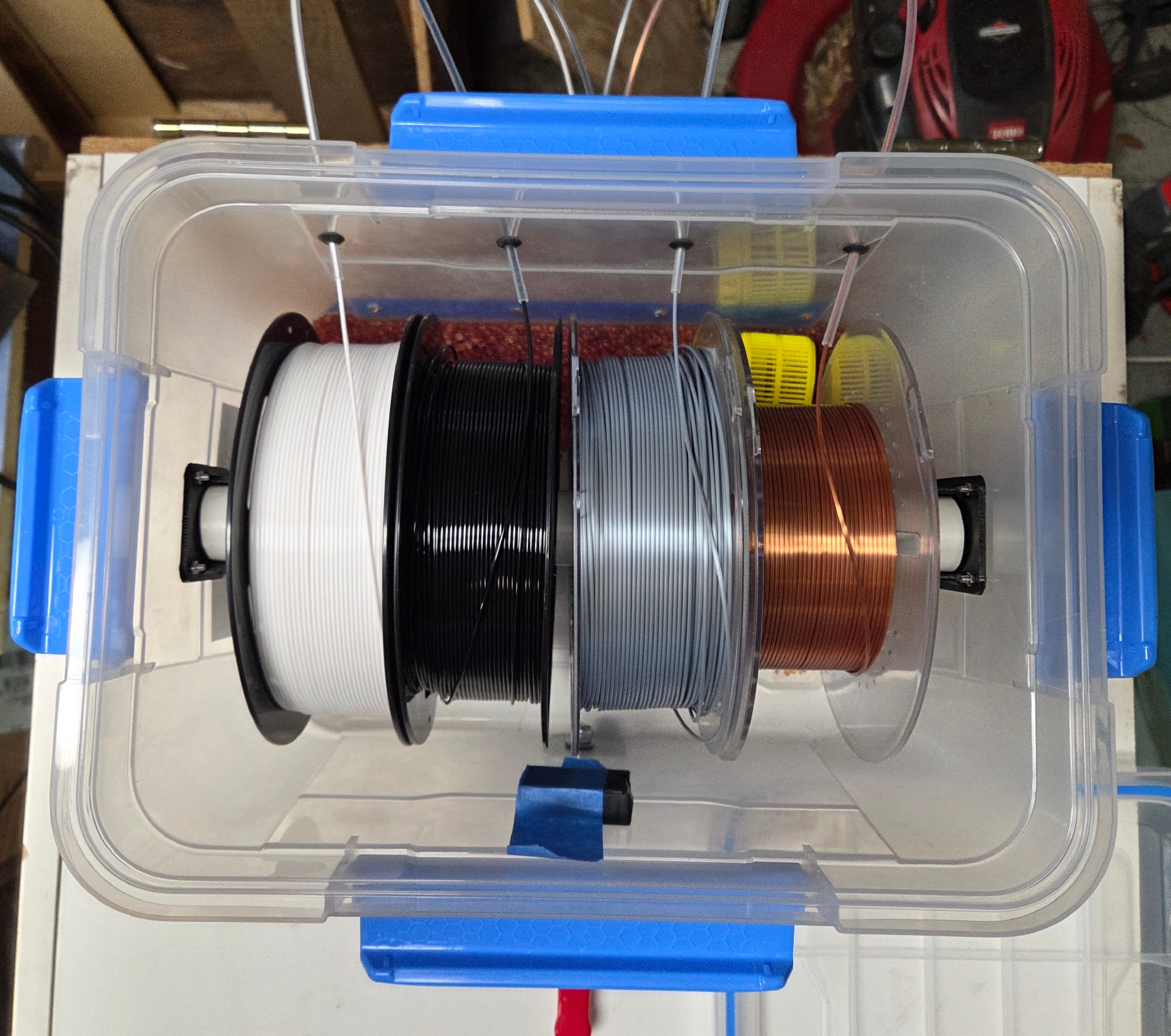 Filament Spool Dry Bin Rod Support