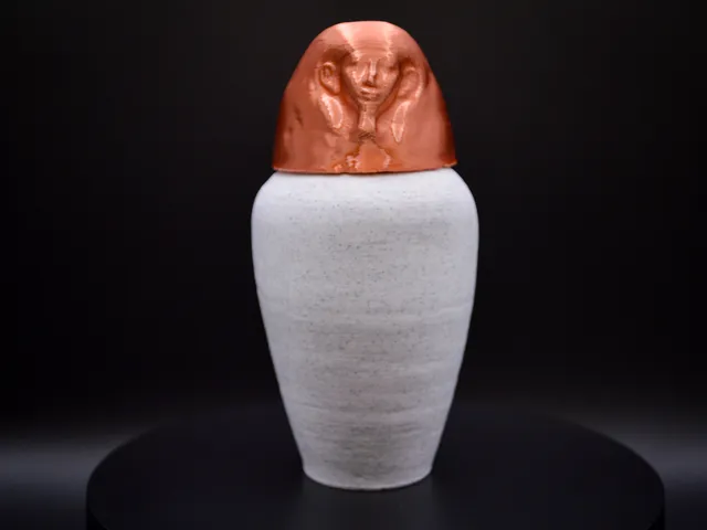 Ancient Egyptian Canopic Jar with Removable Lid Recreation