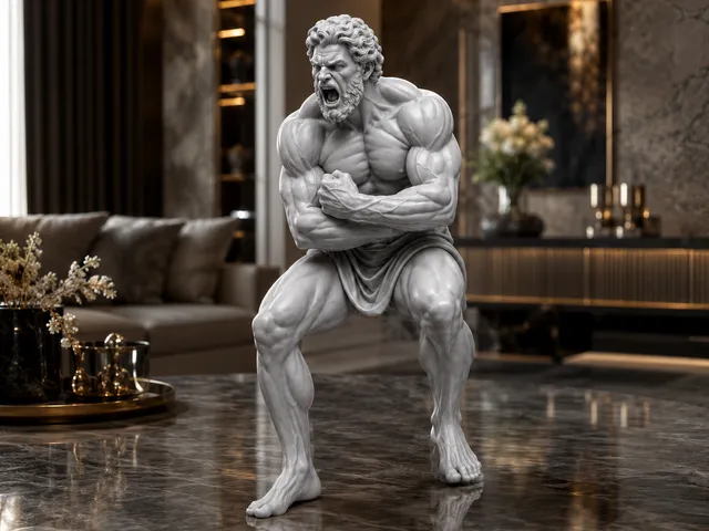 Raging Titan Warrior Statue STL | Ancient Greek Mythology Sculpture | Muscular Hero 3D Print Model