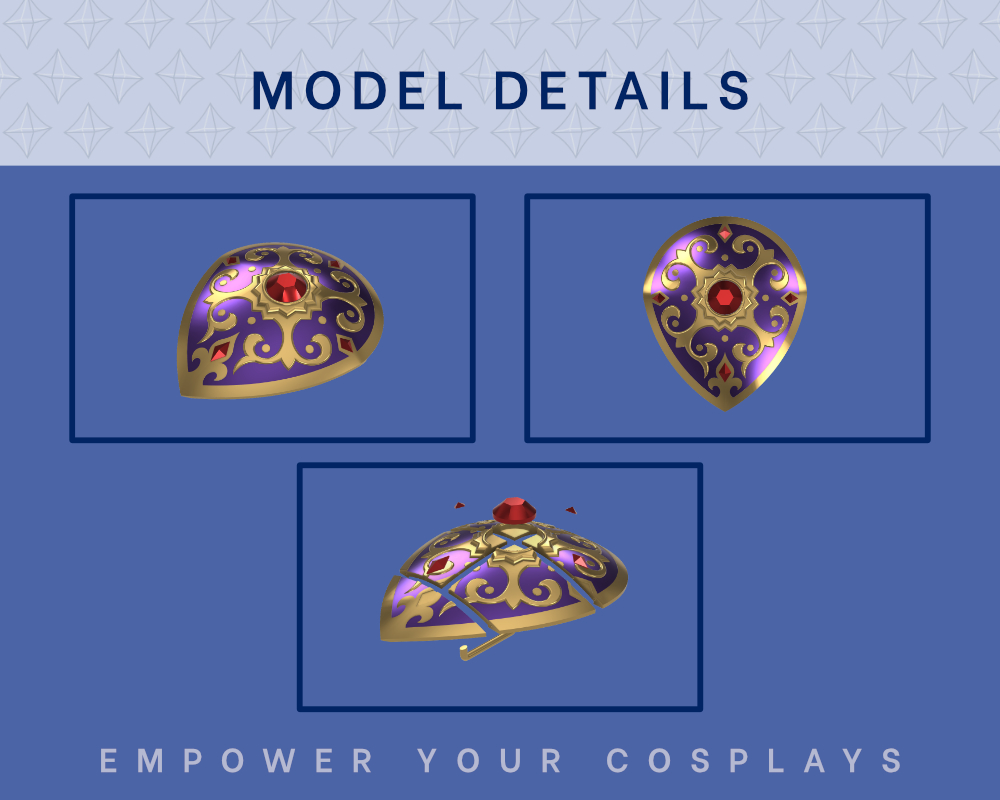 Gerudo Radiant Shield STL Files - Zelda Breath of the Wild Cosplay Prop (Digital Download) — miniatura 2