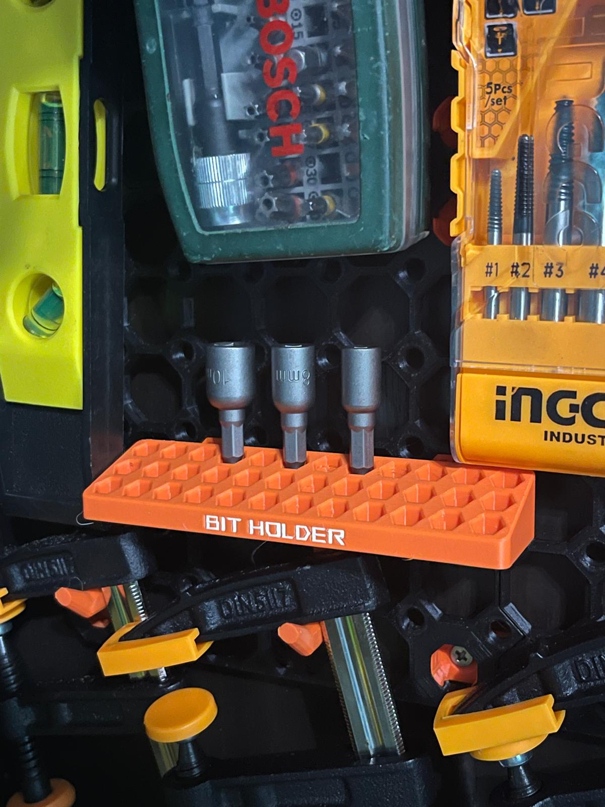 Bolt-Locked Multiboard Bit Holder - remixed from @mmuellerphoto