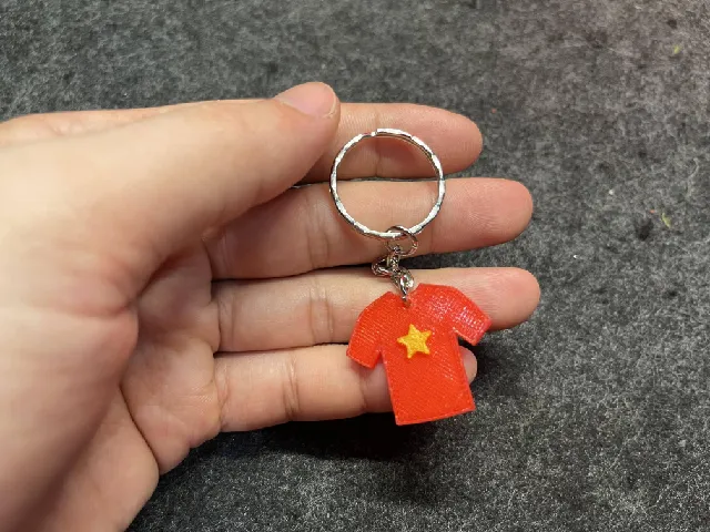 Vietnam Red Flag with Yellow Star T-Shirt Keychain