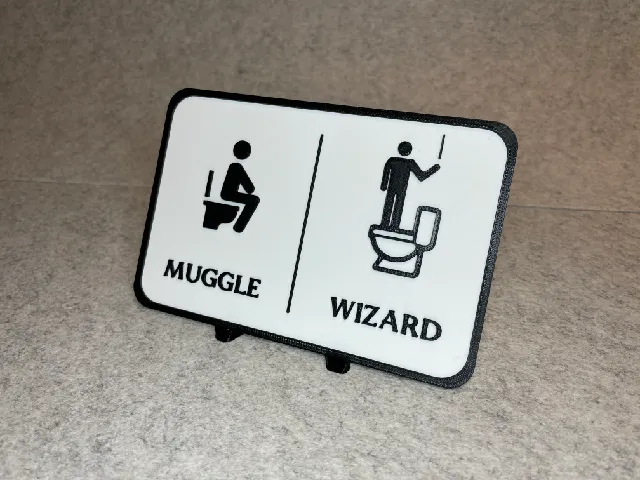Harry Potter bathroom sign Muggle Wizard toilet