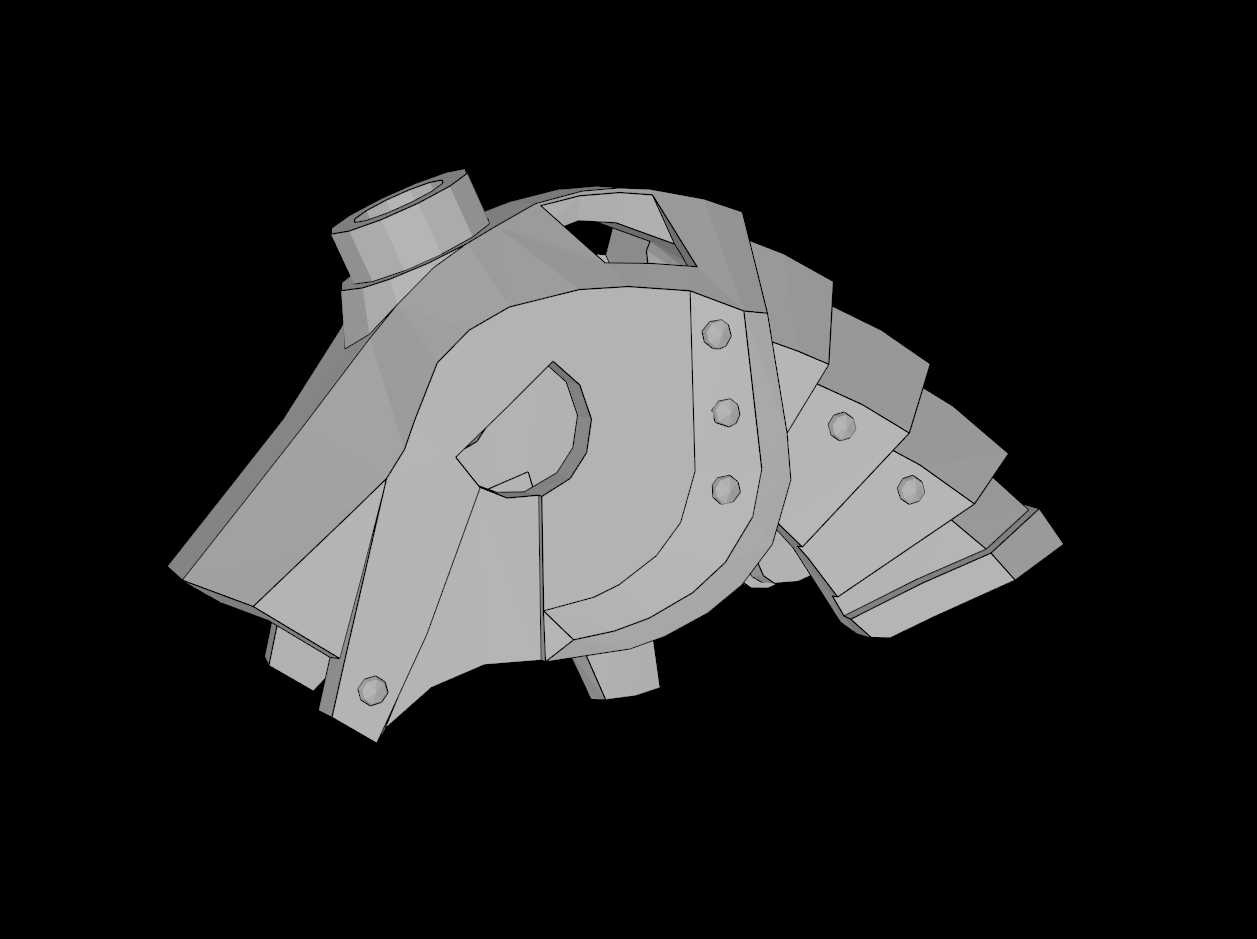 Lego Compatible (13745.dat) Horse Battle Helmet Stud on Top and 4 Neck Plates (Unicorn)