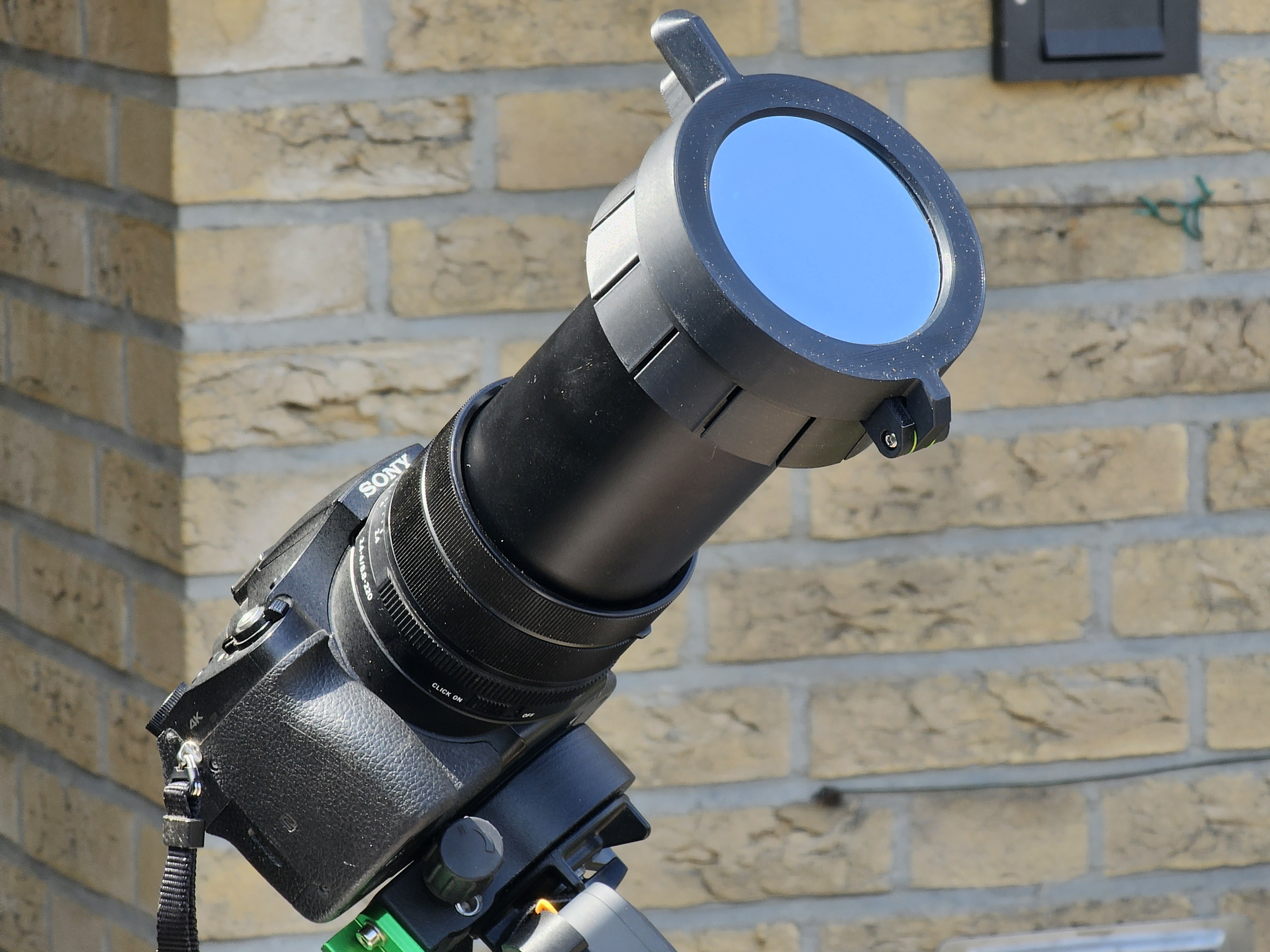 Collapsable solar filter for Sony RX 10