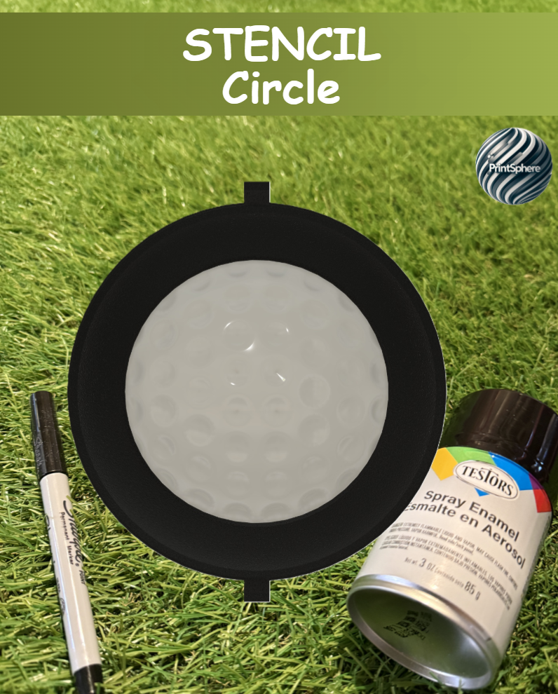 Golf - Golf Ball Stencil - Insert - Circle - Marker 3D model
