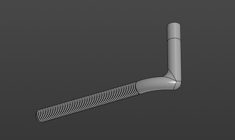 M8 toilet bowl bolt with bend