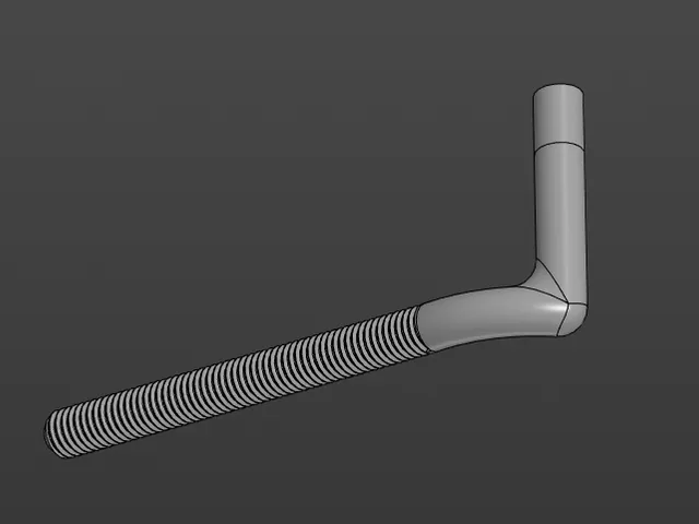 M8 toilet bowl bolt with bend