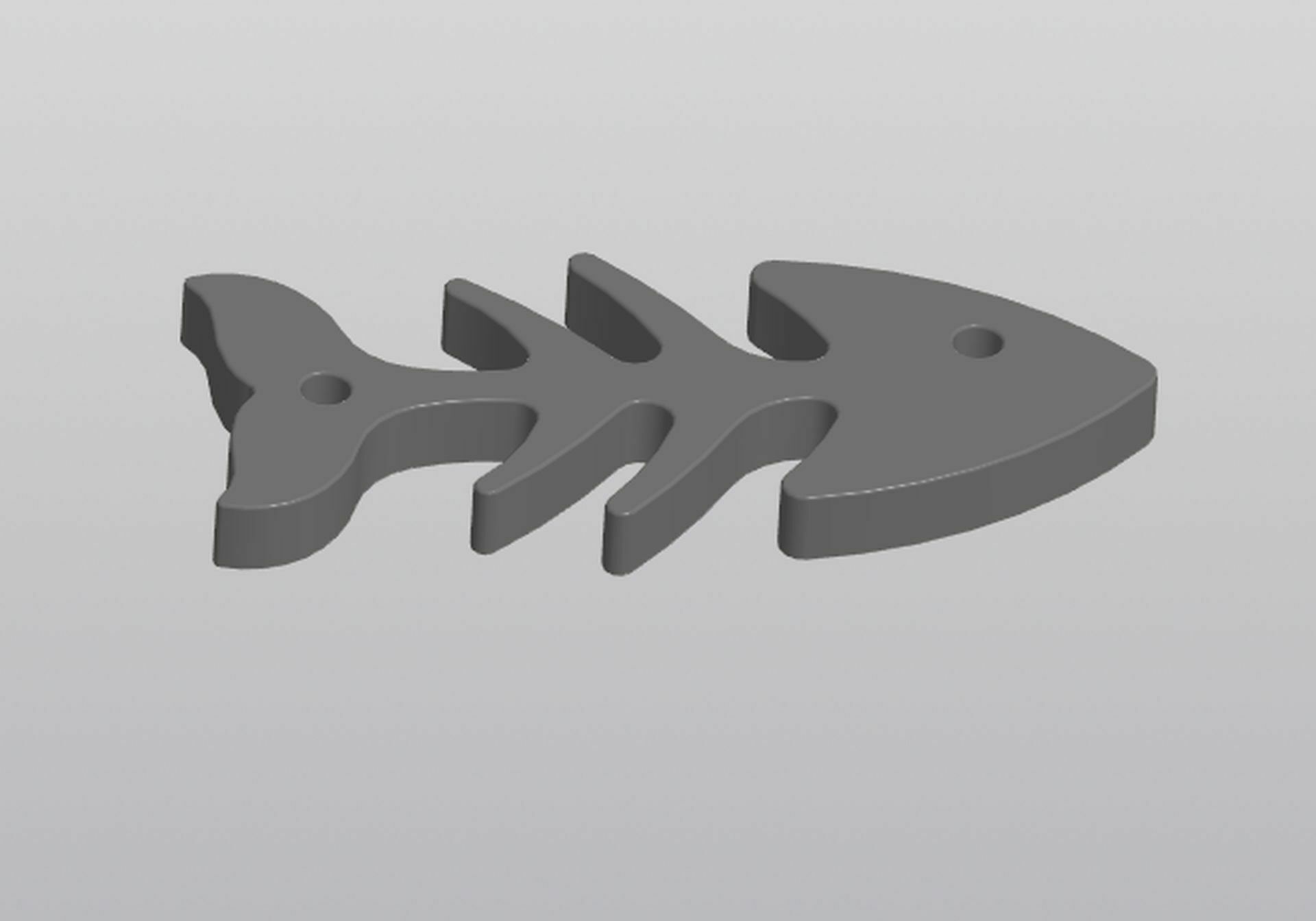 Miniatura 2 do modelo 3D Fish skeleton Keychain