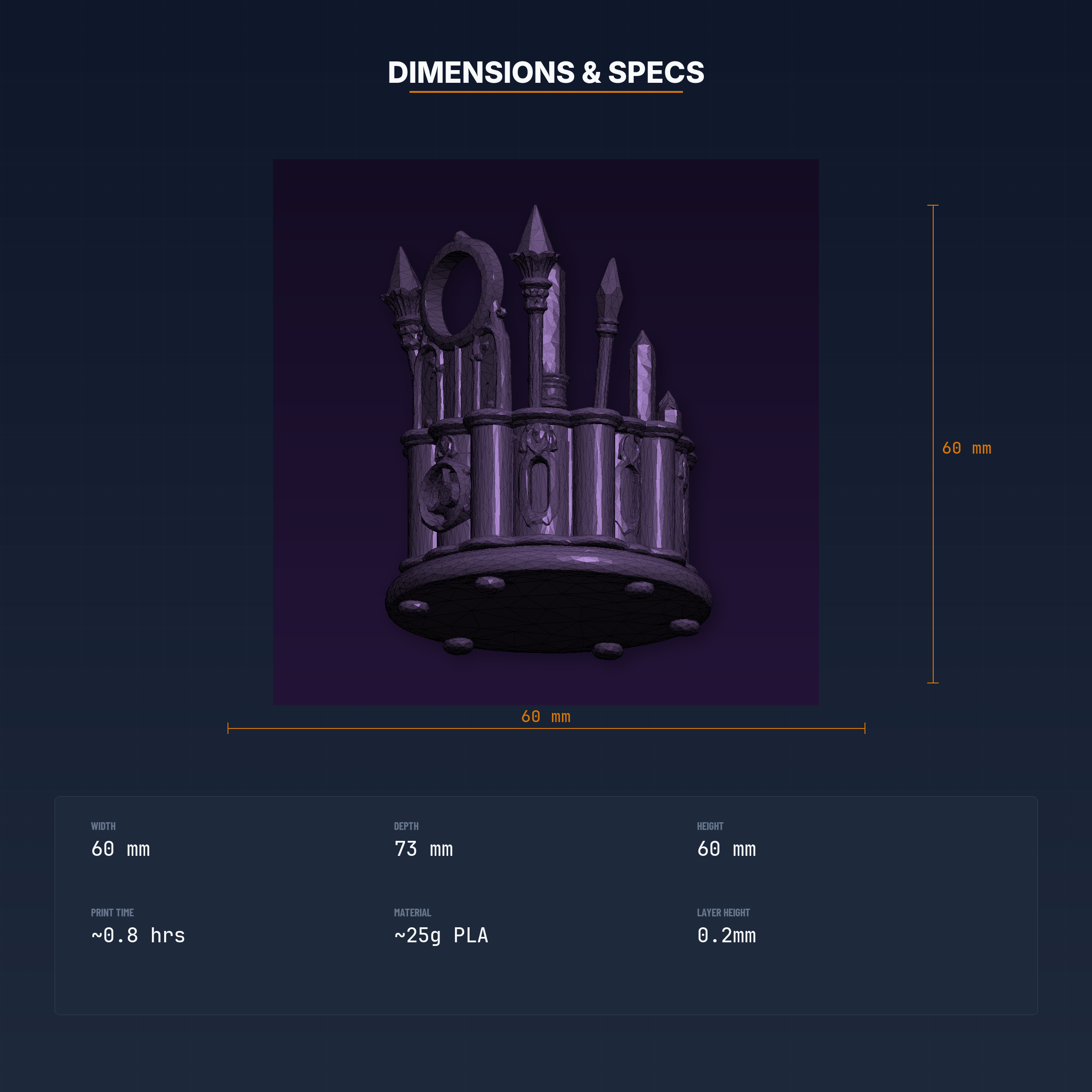 Holder For Crystal Points And Towers, Multiple Slots, Moon Phase - 3D Printable STL File — miniatura 4