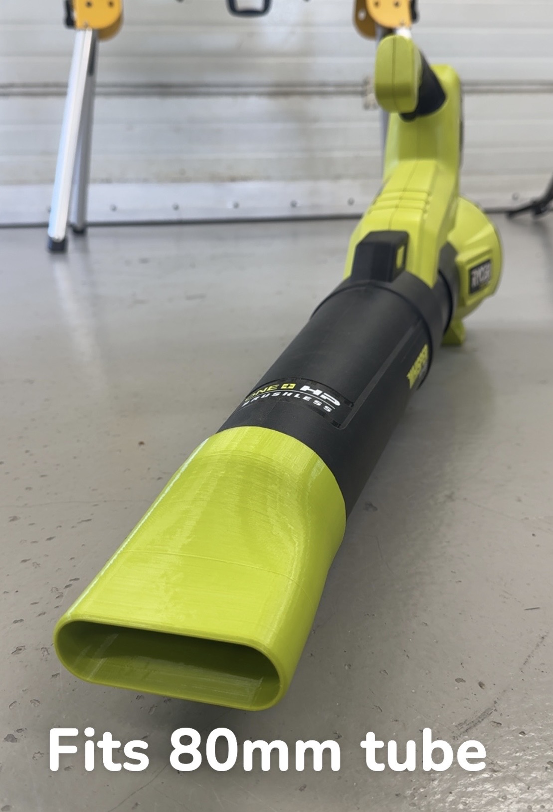 Leafblower nozzle for ryobi brushless 18volt + wall mount