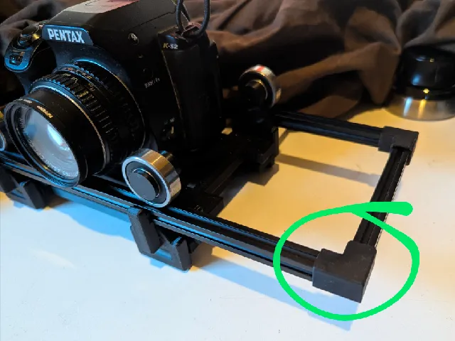 Right angle corners for the 3D photo dolly jig