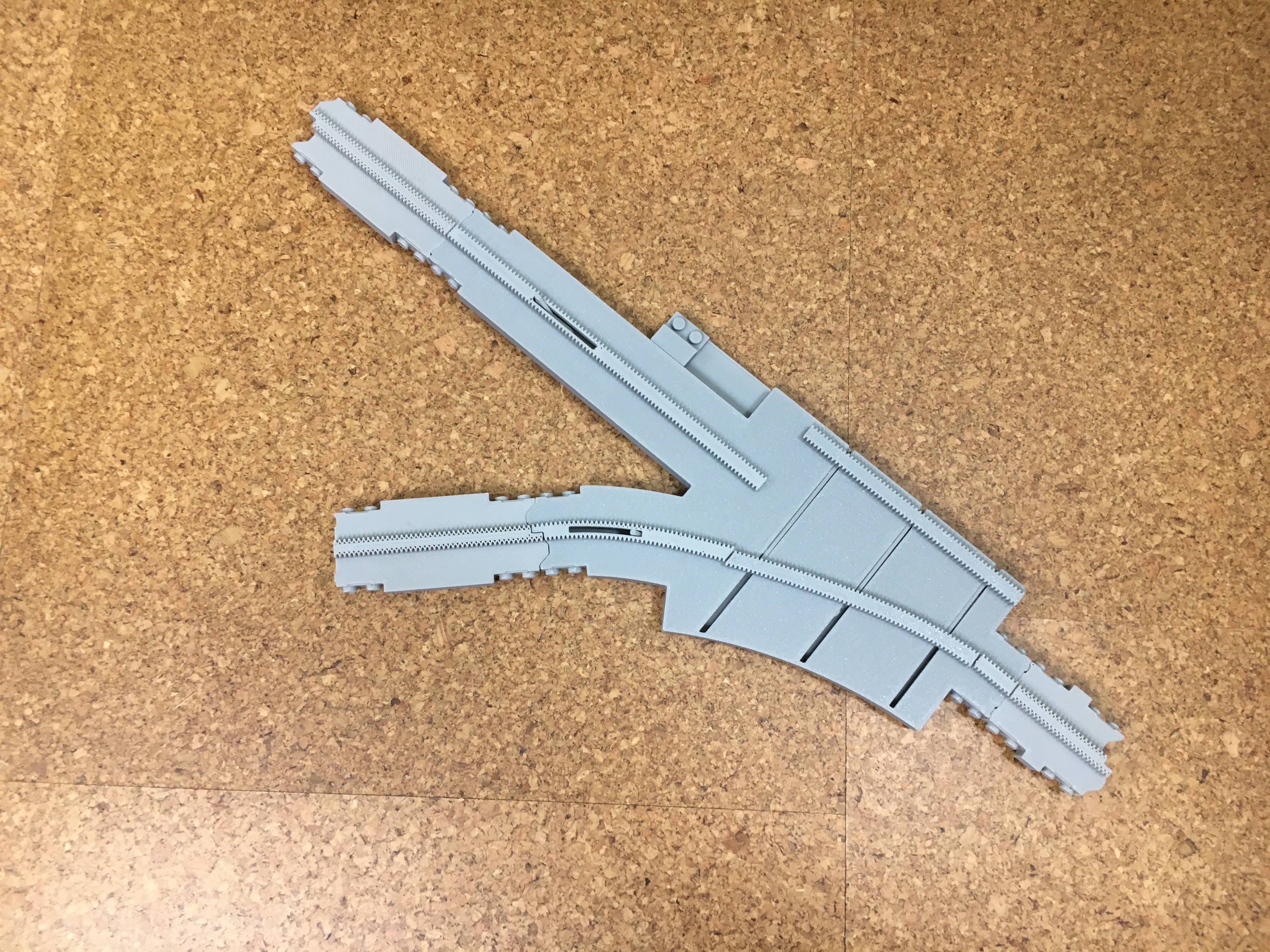 Lego Monorail Track Diagonal Switch Adapter