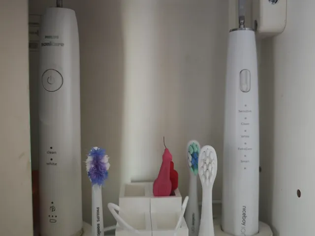 Držák na elektrický zubní kartáček a mezizubní kartáčky