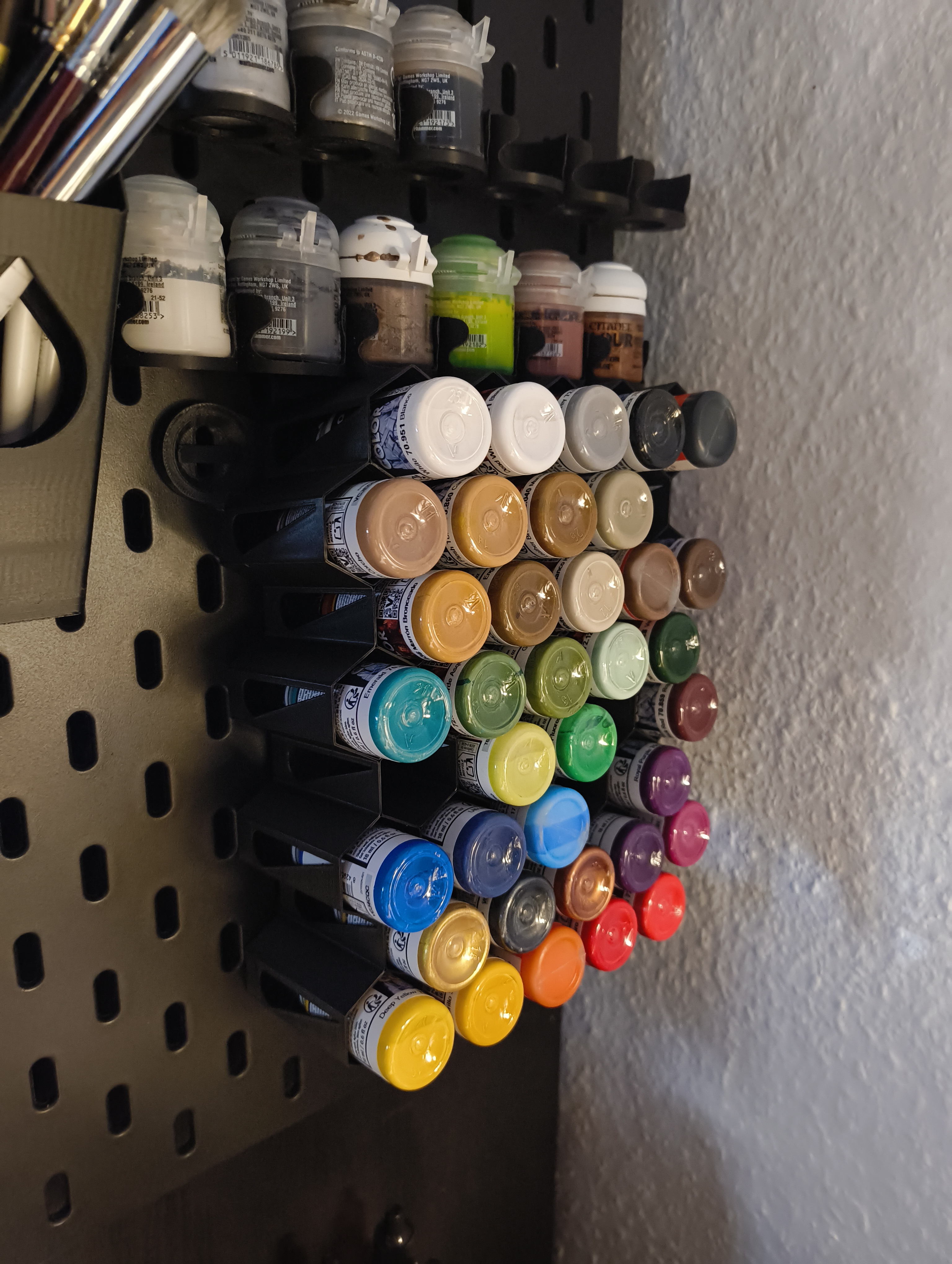 Vallejo Paint Bottle Rack for Skadis T-Clip System 3D model thumbnail