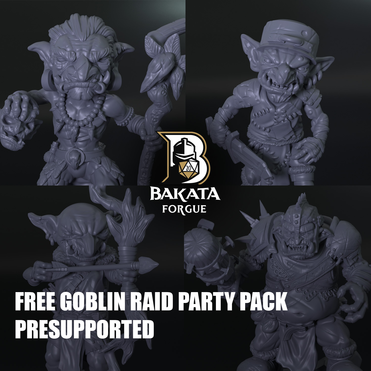 Free STL Pack - Goblin Raid Party