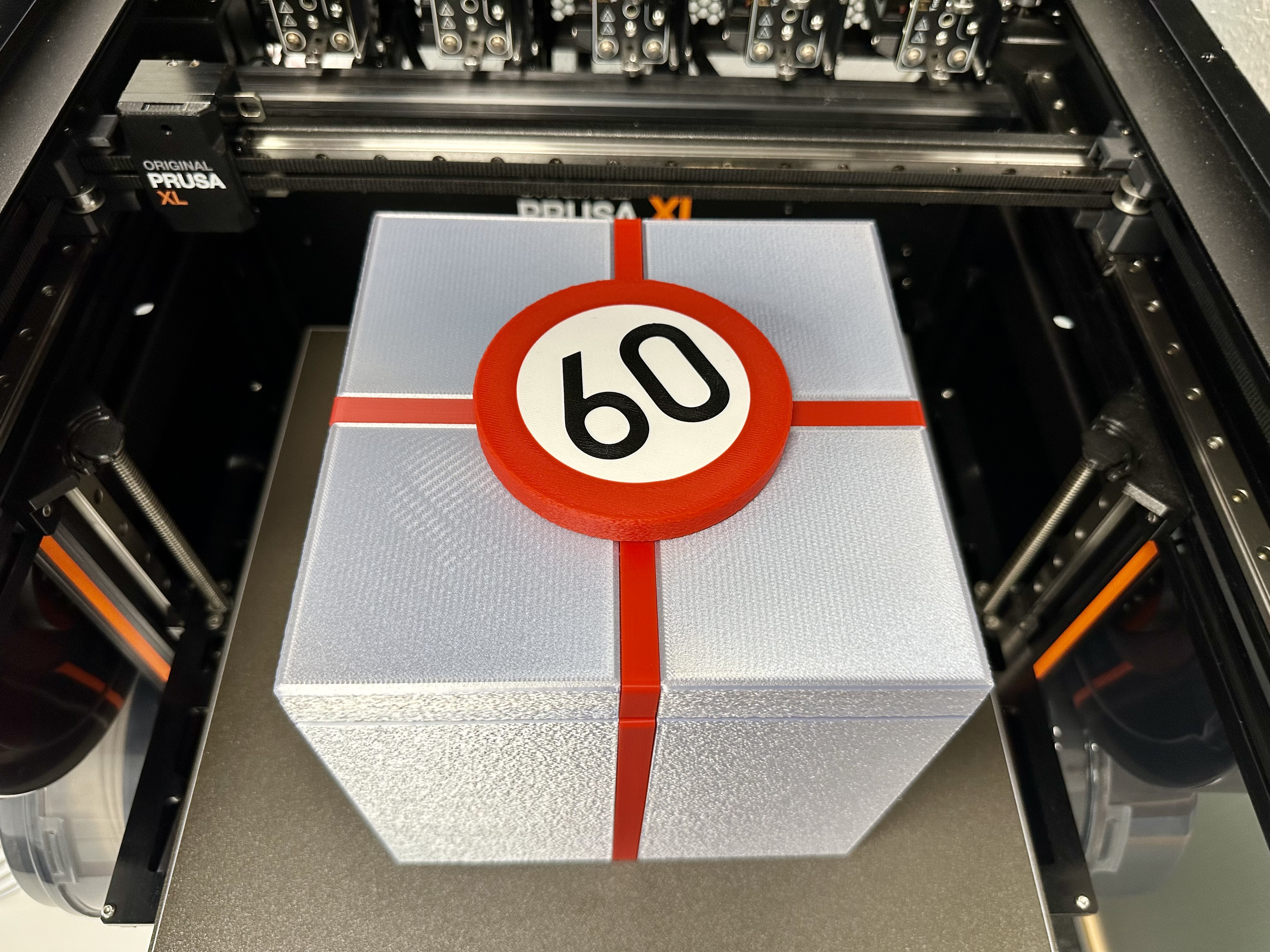 60th birthday topper for Giant Twist Lock Present by 3D Printy