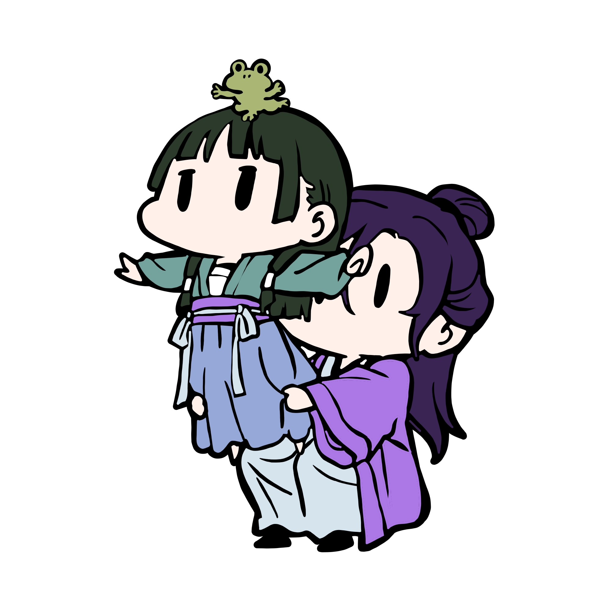 Maomao & Jinshi with Frog | The Apothecary Diaries | Iconic Scene Keychain