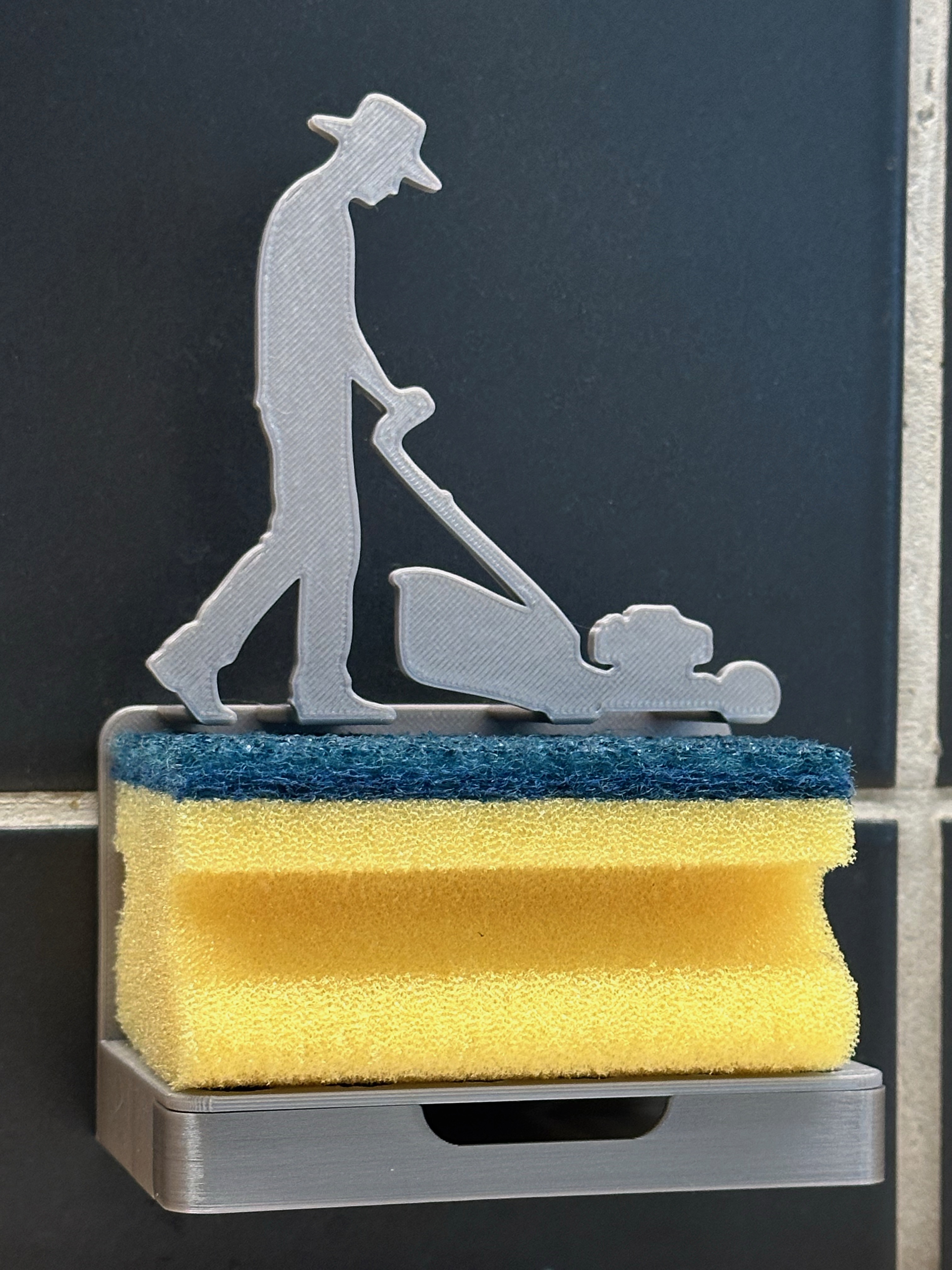 Sponge holder lawn mower