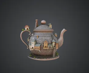 Teapot Village – Fantasy Teapot Town Sculpture