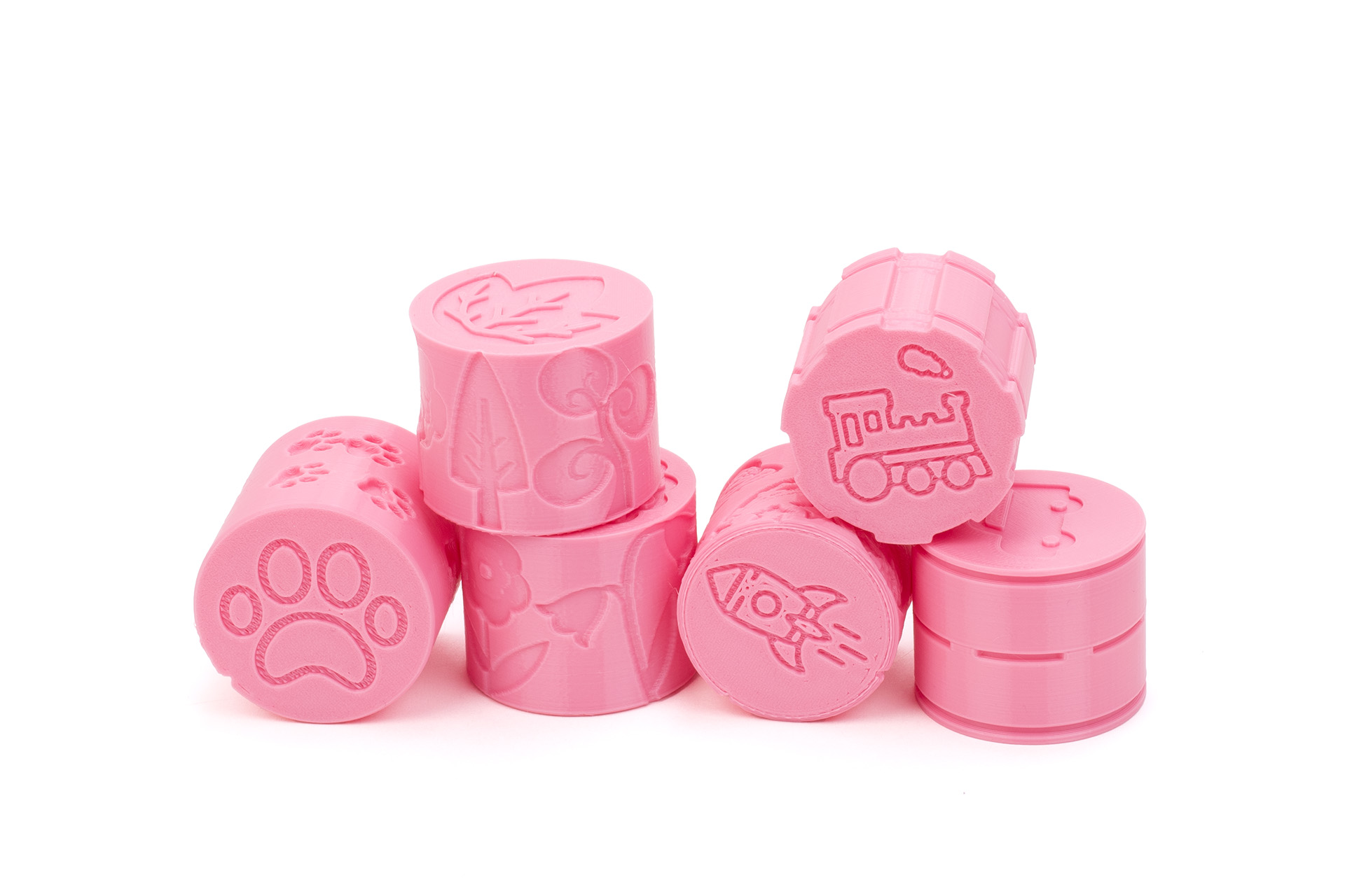 Sensory play rollers with stamps