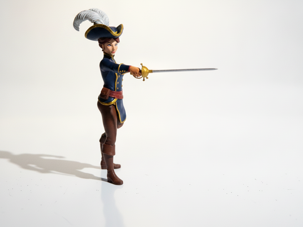 Fencing Lady Figurine Female Fighter 3D Printable