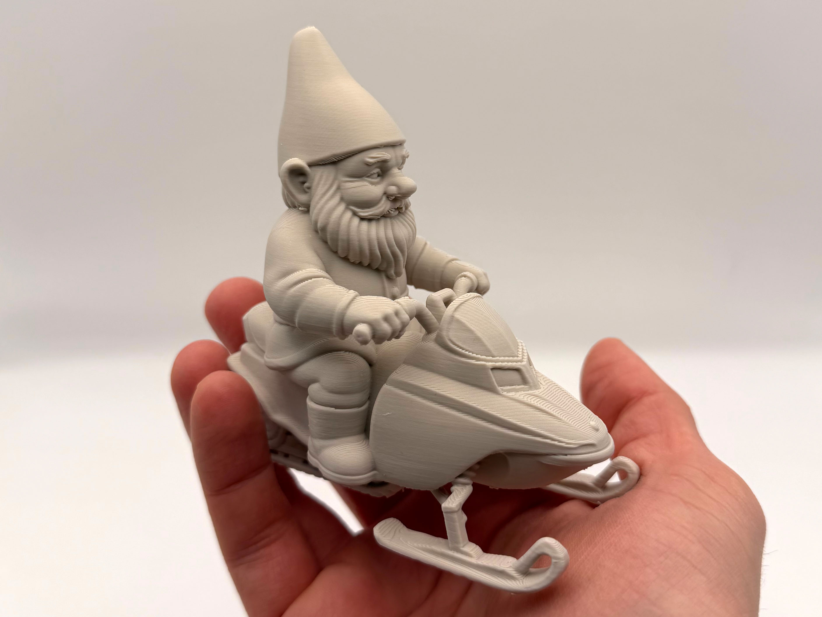 Snowmobile Garden Gnome