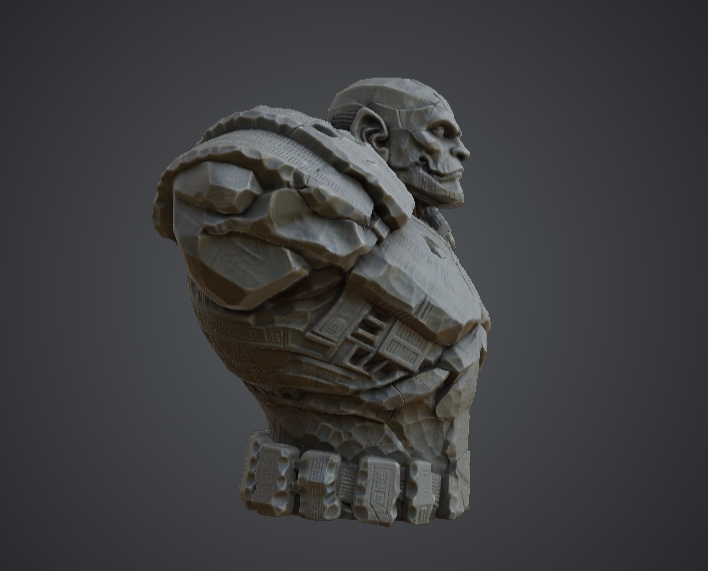 Stone Juggernaut Warrior Bust