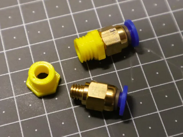 Thread Adaptor for PTFE Connector - PC4-M6 to PC4-M10 Adaptor