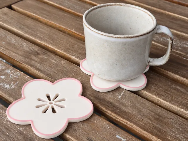 Sakura Japanese cherry blossom coasters - stackable