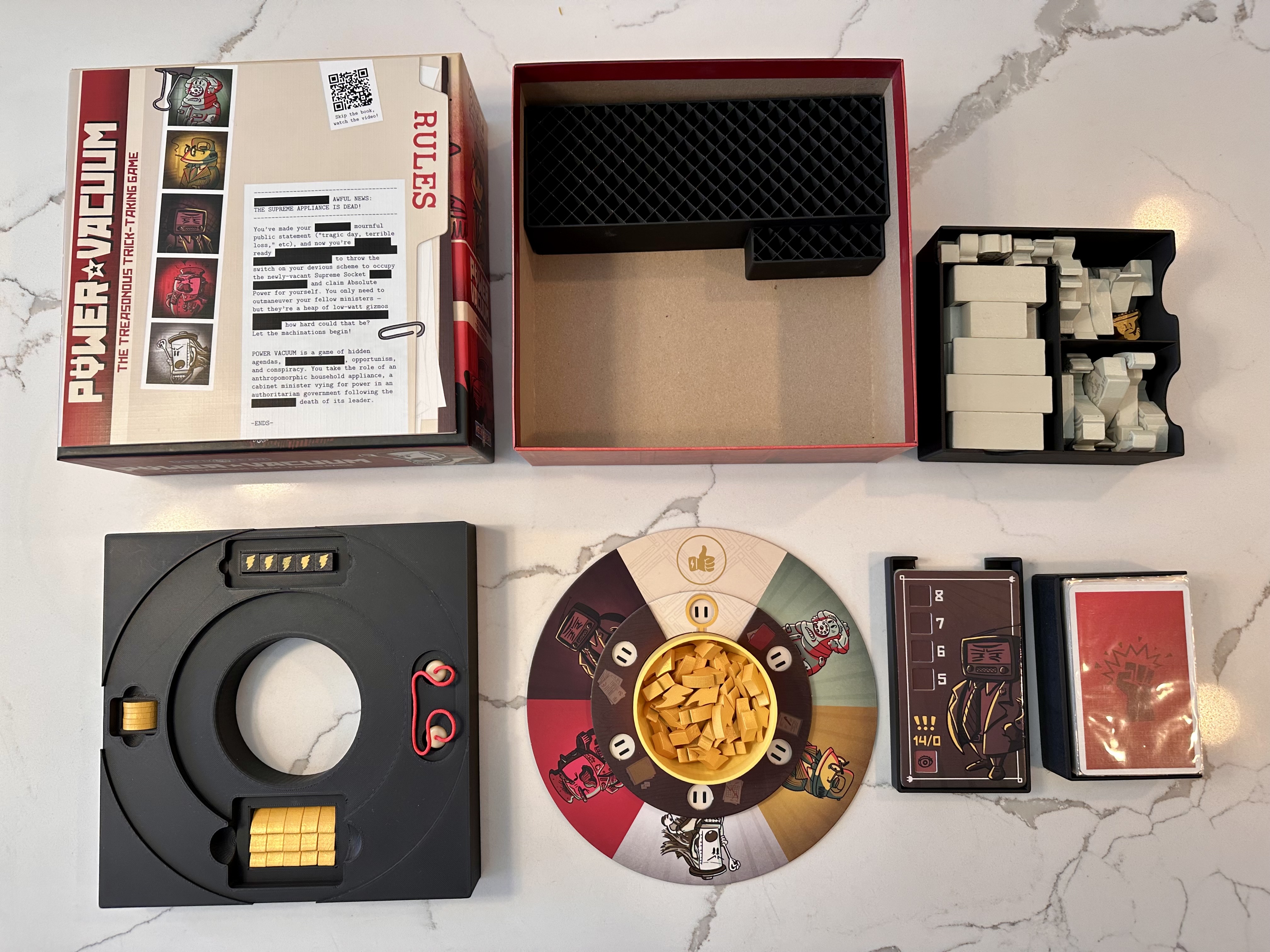 Power Vacuum Board Game Insert (Deluxe + Sleeves)