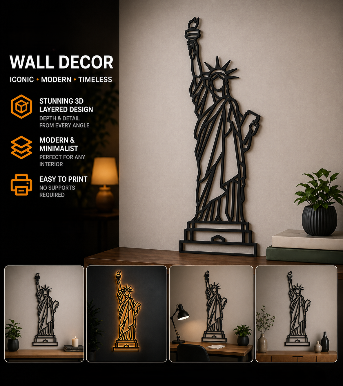Statue of liberty modern wall decoration