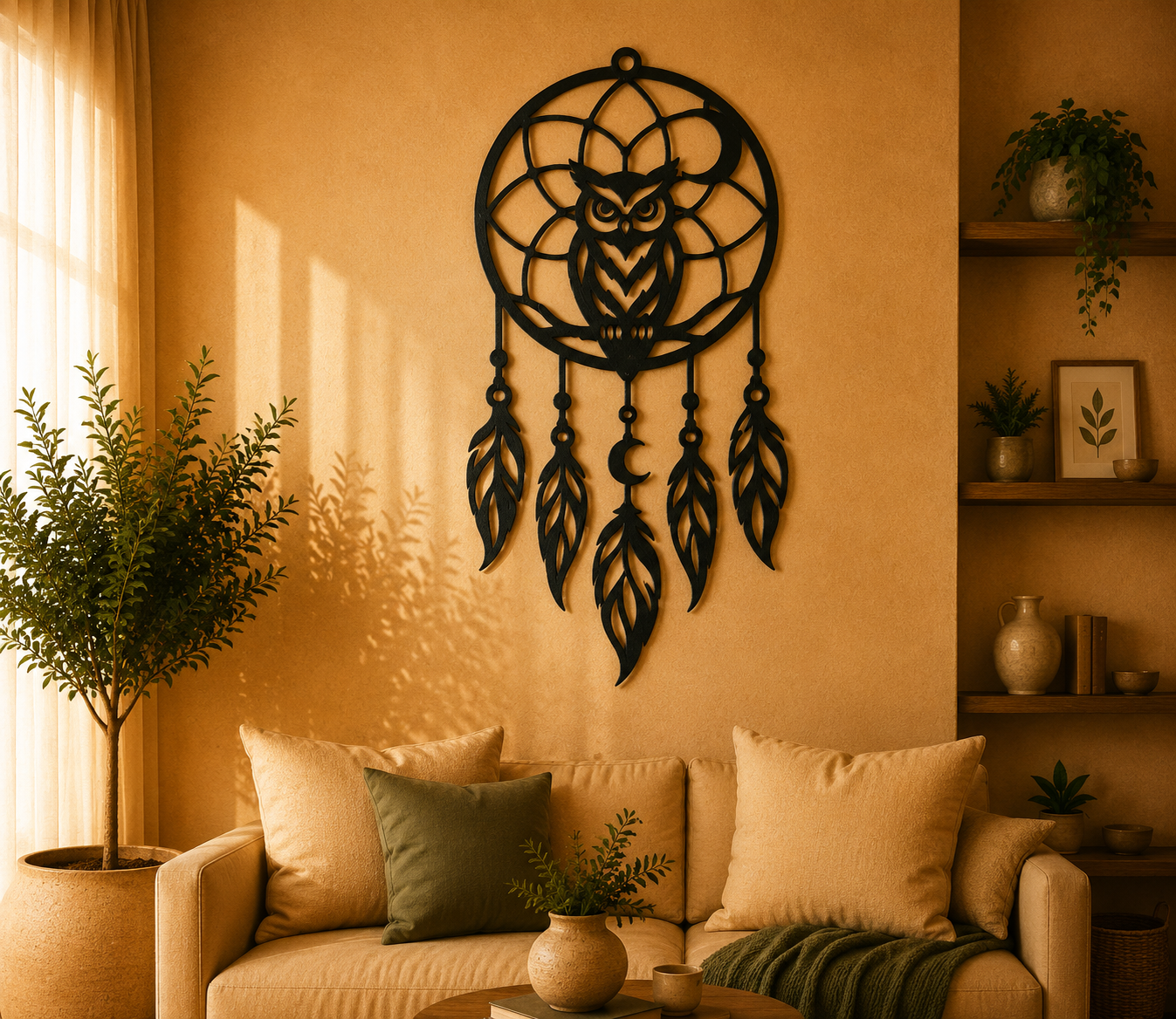 Mystic Owl Dreamcatcher 2D Wall Art