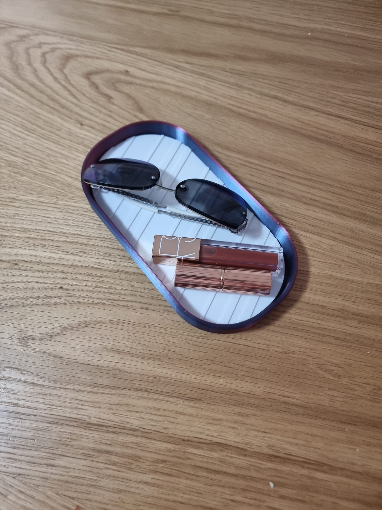 Oval Desk Tray with antislip TPU Insert