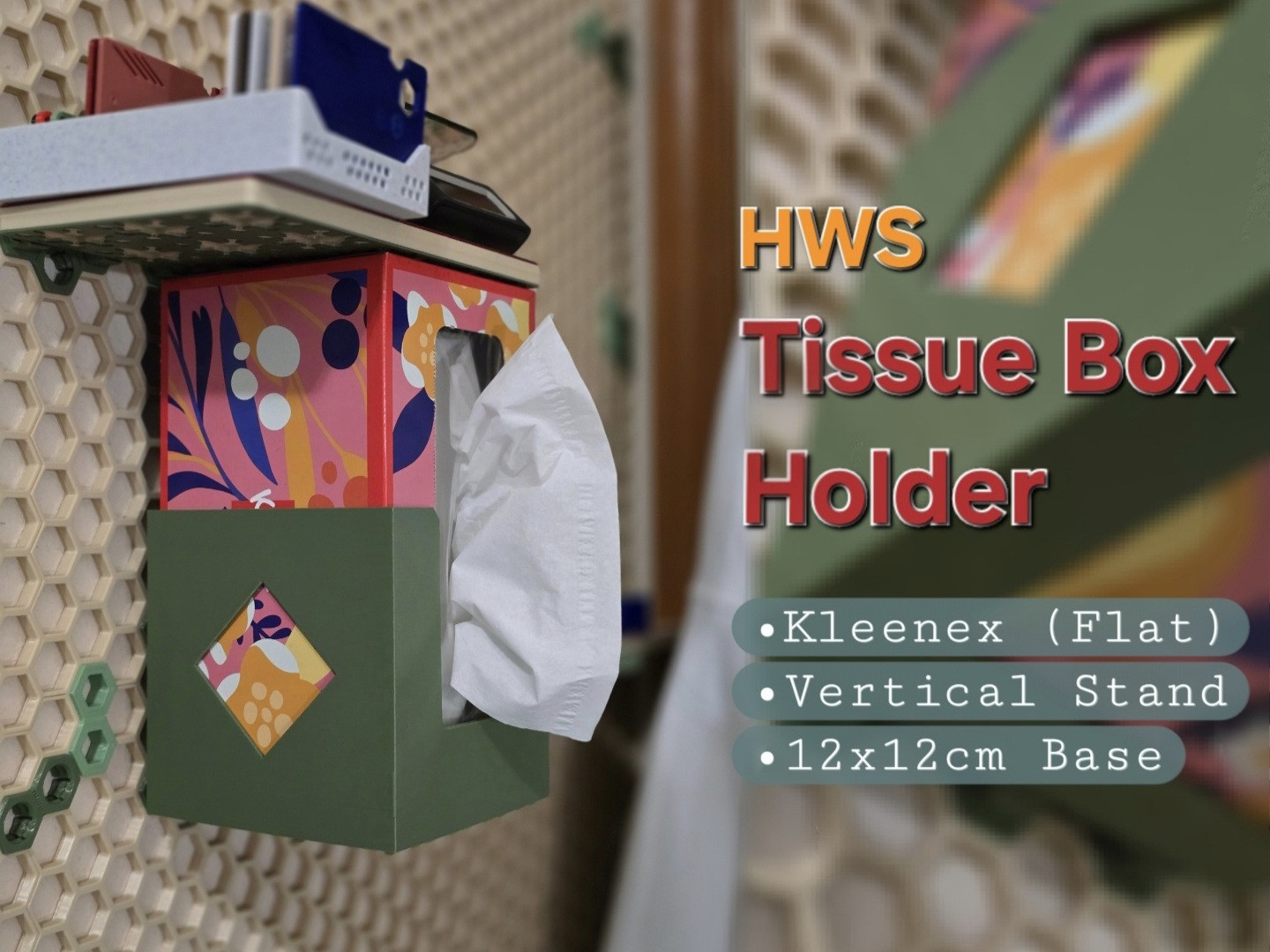 Compact Tissue-Holder (for Honeycomb Wall Storage)